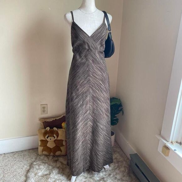 Vintage brown linen blend maxi dress - Picture 4 of 6